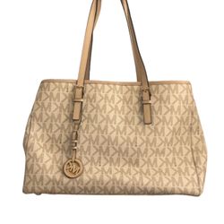 Michael Kors Large Vanilla Large Set Logo Tote Bag