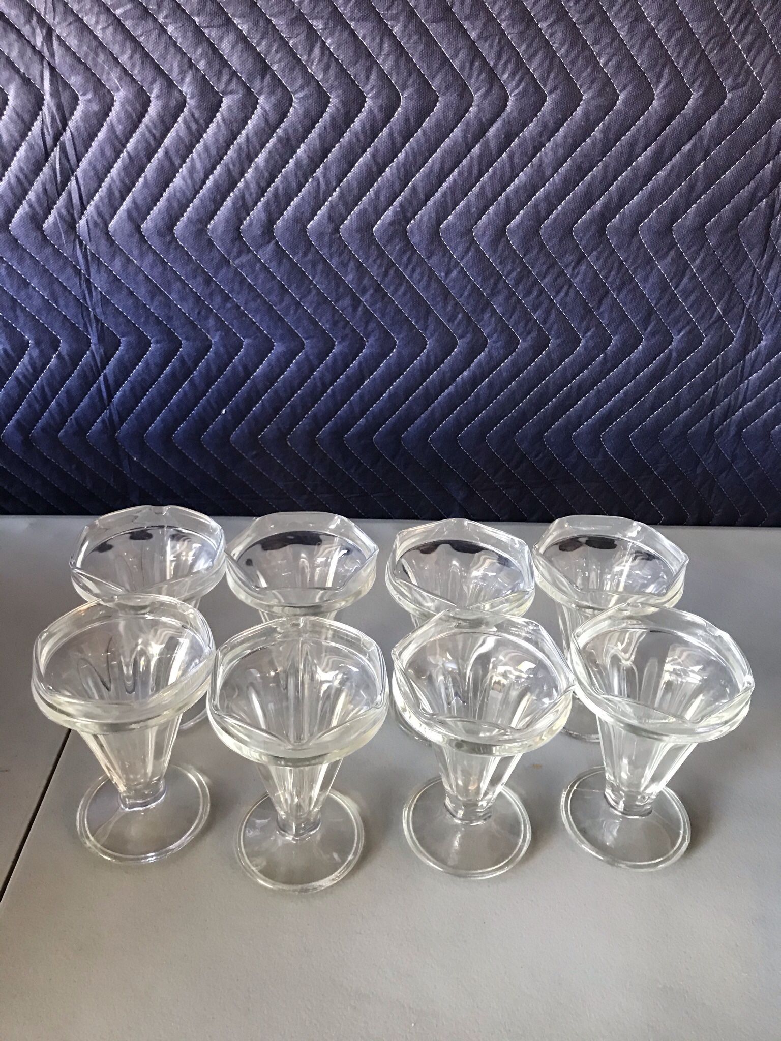 8 Vintage Ice Cream Glasses