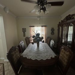 Dinning Table with Hutch