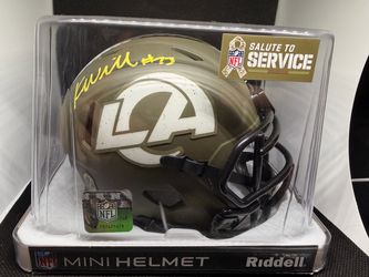 Signed LA Rams Riddell Salute to Service Mini Helmet