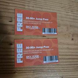 2 Skyzone 30 Minute Jump Passes
