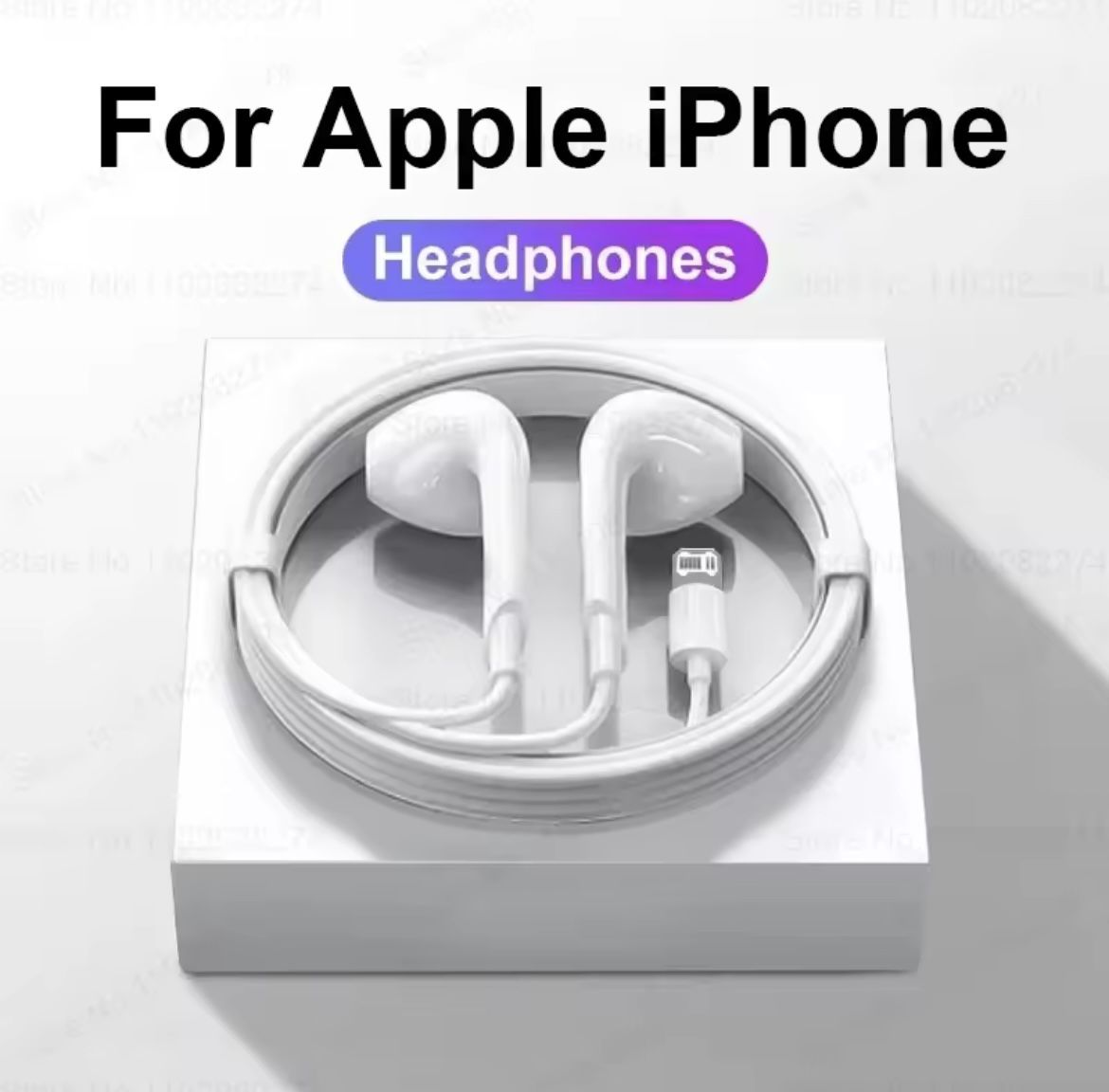 Headphones For Apple iPhone 14 11 12 13 Pro Max Earphones XR X XS SE 6 6S 7 8 Plus Bluetooth Wired Earbuds Accessories