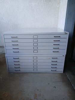 Safeco Flat File Cabinet Blueprint 5 Drawers 46" x 36" x 33"