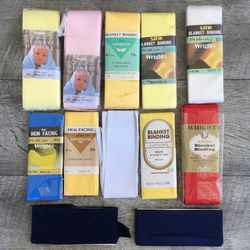 Large Lot Wrights Satin Blanket Binding and Hem Facing Sewing Notions
