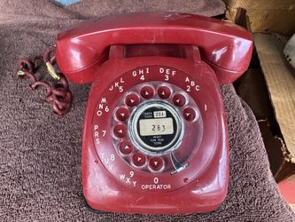 Super Retro Vintage 1950s Red Hotline Rotary Phone Telephone 
