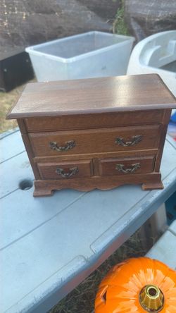 Wooden Jewelry Box with Drawers
