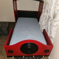 Twin Red Train Bed