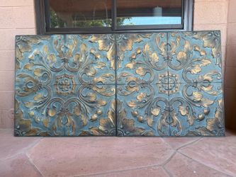 Pair of Metal Wall Hangings Decor Decoration At Home