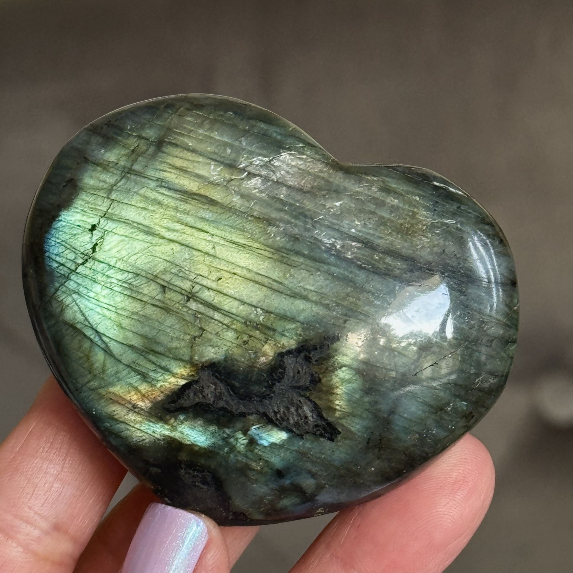 Labradorite Heart