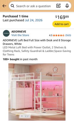 Full size loft bed for girls