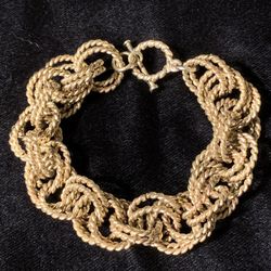 Chunky Multi-looped Chainlink Bracelet Golden 