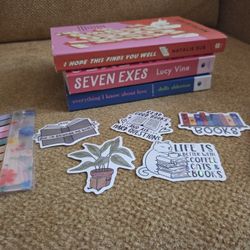 3 Book Lot with stickers, booktabs, bookmark, bookhighlighter
