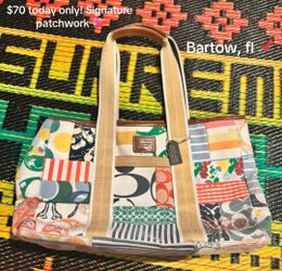 Coach Signature Patchwork Canvas Tote Bag