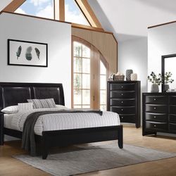 4 PIECE BLACK BEDROOM SET - JUEGO DE. CAMA