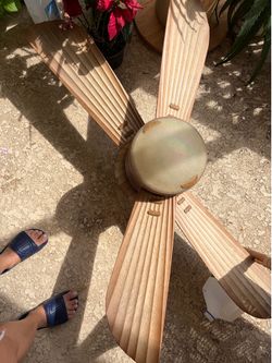 Wood ceiling fan