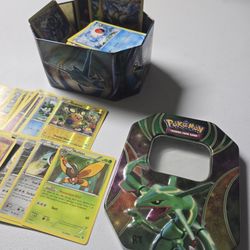 🔥 Pokémon Card Lot w/ Rayquaza Tin – Rare & Holo Cards Included! 🔥