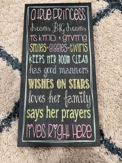 A True Princess Decorative Wall Sign