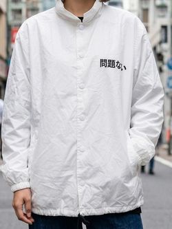 H&M Divided Oversized White Japanese Script Coach Women’s Jacket Size M