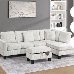 3-pc Sectional Sofa With Storage Ottoman $439