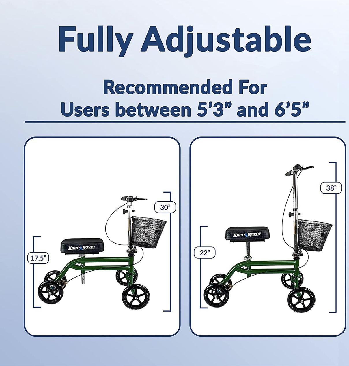 KneeRover Steerable Knee Scooter Knee Walker Crutches