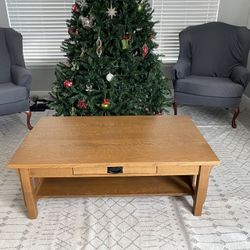 Authentic Amish Hand Made Solid Oak Coffee Table