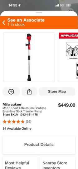 Milwaukee M18 Cordless Brushless Stick Transfer Pump