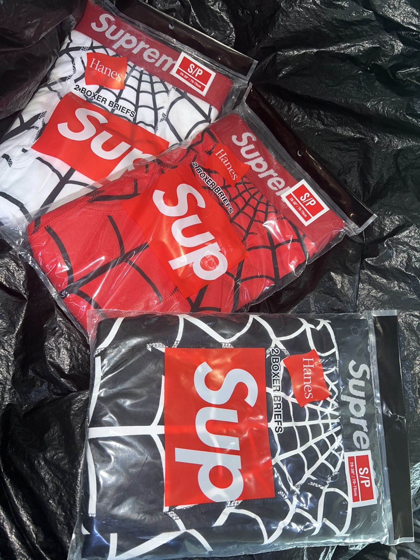 Supreme Spiderman Hanes Boxers S M black white red box logo tee shirt hoodie hat jacket beanie bag sb dunk lo hi mm6  main image 0