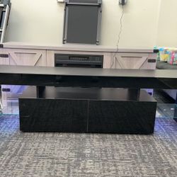 🔥ON SALE🔥Black tv stand with two drawer and led