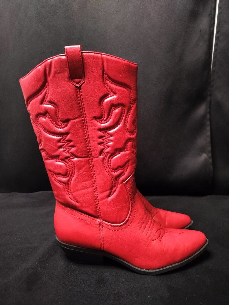 Women's Red Western Cowboy Boots By Kayday  (Size 11)