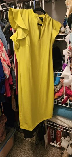 Yellow Ruffle Sleeve  Dress