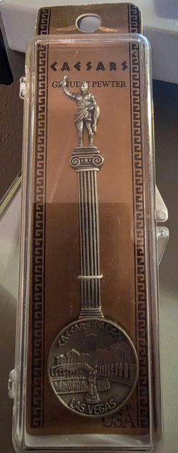 Caesars Palace Casino Las Vegas Pewter Souvenir Spoon