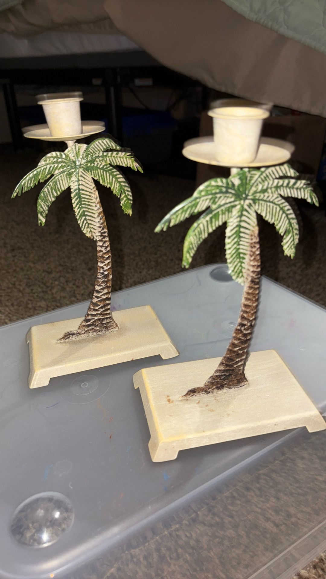 Palm Tree Candle Holder Decor