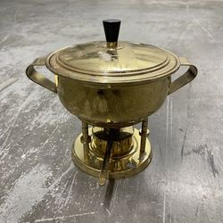 Vintage Brass Mid Century Tommi Parzinger for Dorlyn Silversmiths Chaffing Dish Warming Server With Pyrex Insert