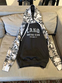 Boxing Club LAKO Eagle Rock Black and Gray Camo Men’s Hoodie