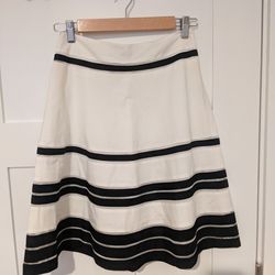 Anne Taylor Black And White Stripe Skirt