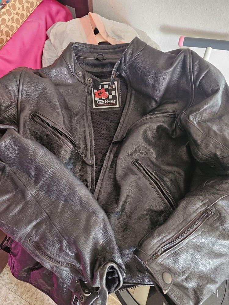 Zip Up Leather Race 🏁 Jacket