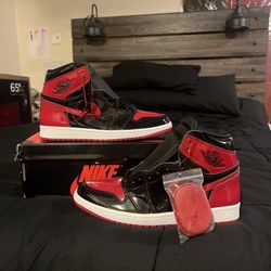 🔥🥶Jordan 1 High OG “Patent Bred” Men’s 9.5🥶🔥