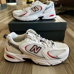 Men's New Balance 530 Casual Shoes - White Blast Red - Size 9.5