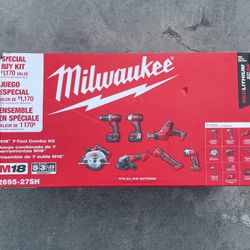 Milwaukee M18 18-Volt Lithium-Ion Cordless Combo Kit 7-Tool w/ 2x Batteries, Charger & Tool Bag  $549 New 
