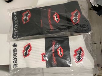 Chrome Hearts Matty Boy "Chomper" Socks - Red/Black/White