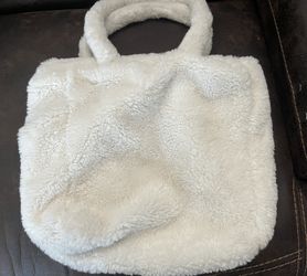 Medium White Fluffy Bag