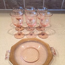 Vintage Pink Depression Glassware 