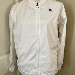 Nike Court Bomber Tennis White Warm Up Track Jacket Full Zip Women's S 