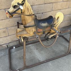 Vintage Rocking Horse w  Springs Toy