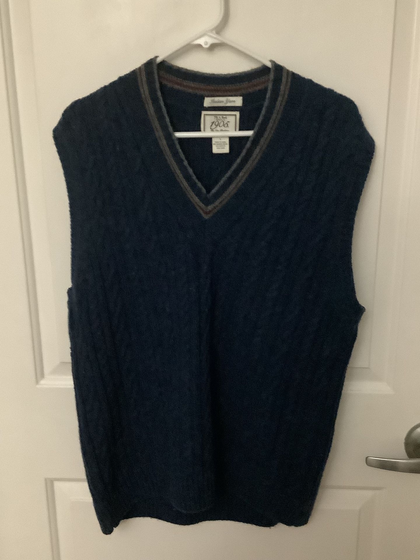 Jos A Bank Blue Italian Wool & Acrylic Sweater Vest Size Large