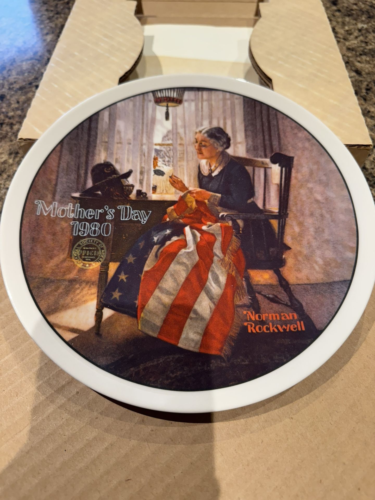 Edwin M Knowles, China Company, Certified By The Rockwell Society Of America. Mother’s Pride 1980 Mothers Day Plate.