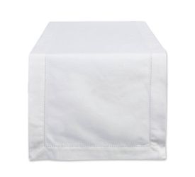 White Hemstitch Table Runner 72 x 14"