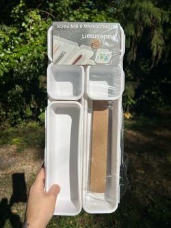 Interlocking 8 Bin Drawer Organizers