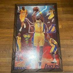 Kobe Bryant Lakers Poster WoodPicture Frame