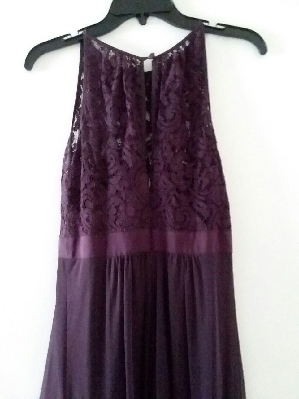Adrianna papell lace top illusion halter gown
